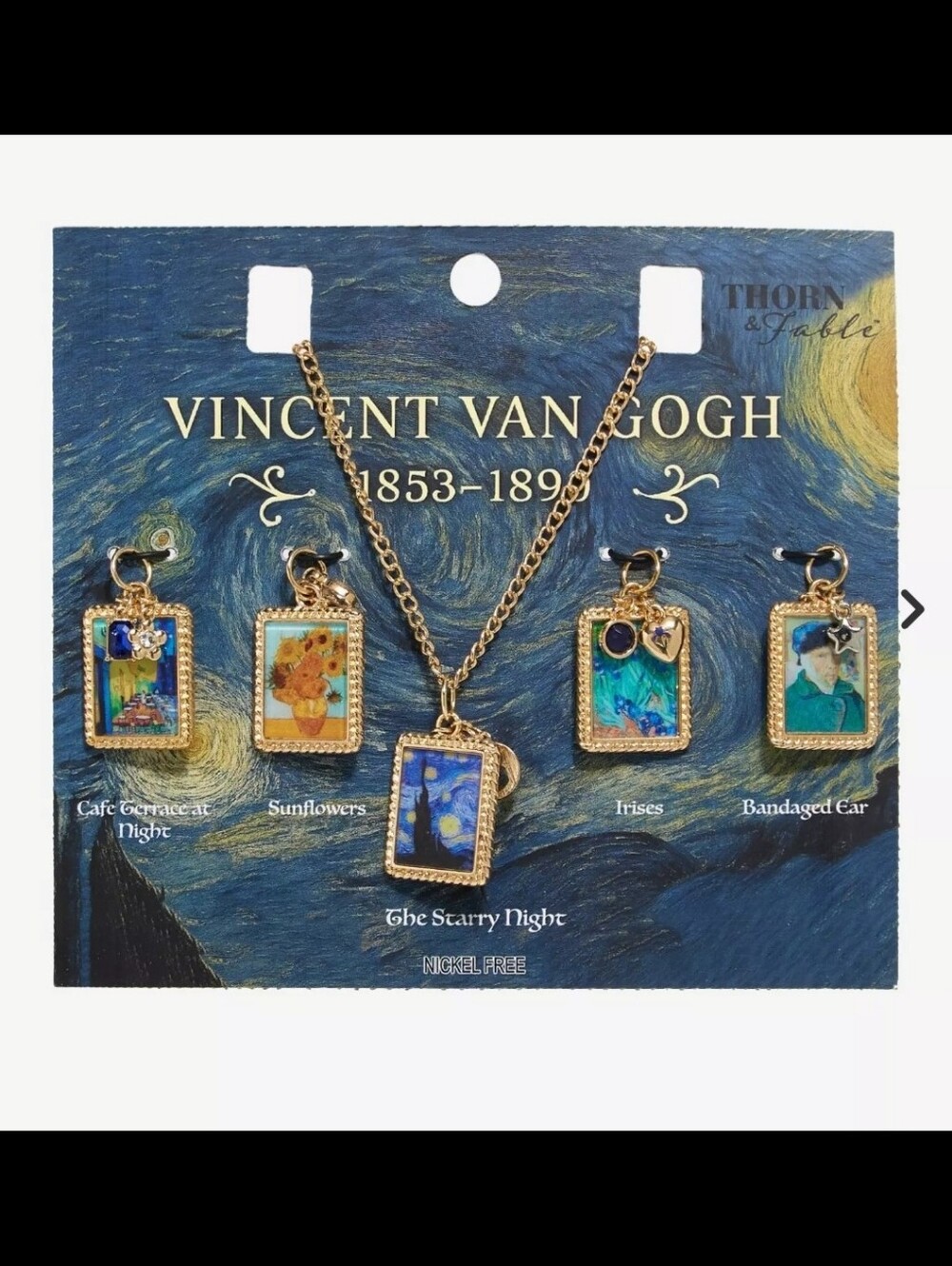 Van Gogh Portrait Interchangeable Charm Necklace Set *Brand New*